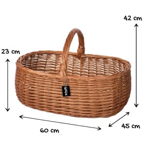 XXL Erntekorb Weide 60 cm für Gartenlaub Heu und...