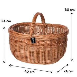 Klassischer Pilzkorb Weide Oval 40 cm mit stabilem...