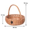 Runder Pilzkorb aus Weide 35 cm mit verstärktem Rand für Pilzsammler