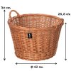 Allzweck Erntekorb Rund 42 cm Weide mit zwei stabilen Seitengriffen
