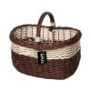 Design Pilzkorb Weide Zweifarbig 40 cm mit Zierband und Zopfrand