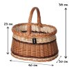 Pilzkorb Weide Zweifarbig Oval bauchiges Design 40 cm unten weit oben schmal