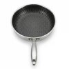 Bratpfanne Edelstahl 24 cm Wabenstruktur Keramikbeschichtung für Induktion