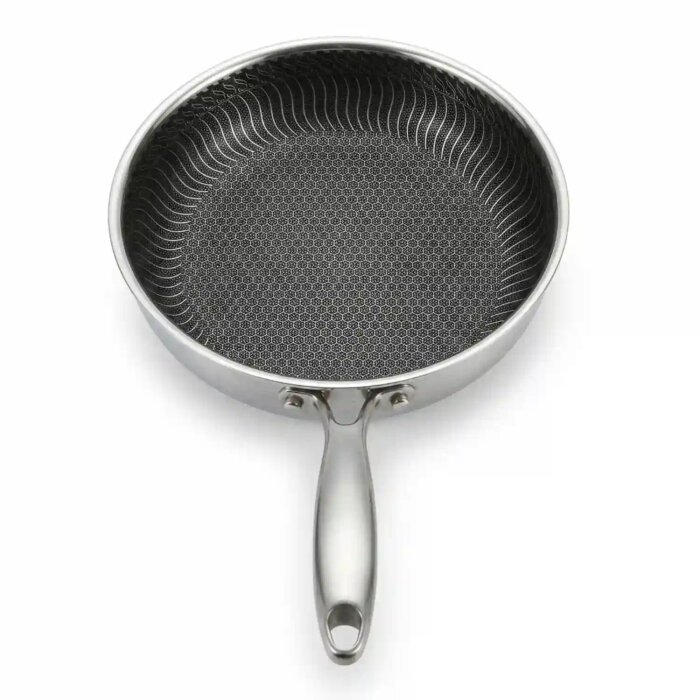 Bratpfanne Edelstahl 28 cm Wabenstruktur Keramikbeschichtung für Induktion