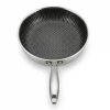 Bratpfanne Edelstahl 28 cm Wabenstruktur Keramikbeschichtung für Induktion