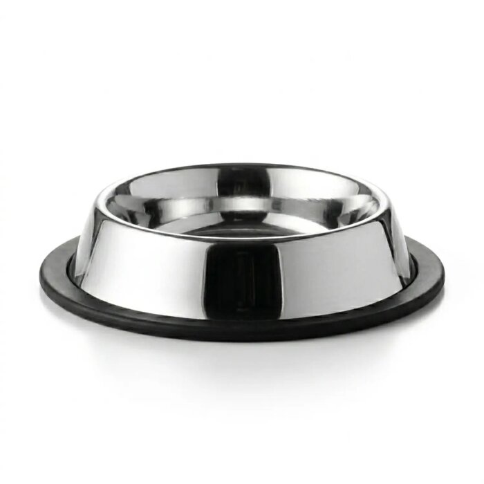 Edelstahlnapf 15,5 cm rutschfest für Hund Camping Reisen Outdoor