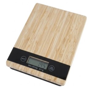 Digitale Waage Bambus bis 5 kg Feinwaage für...